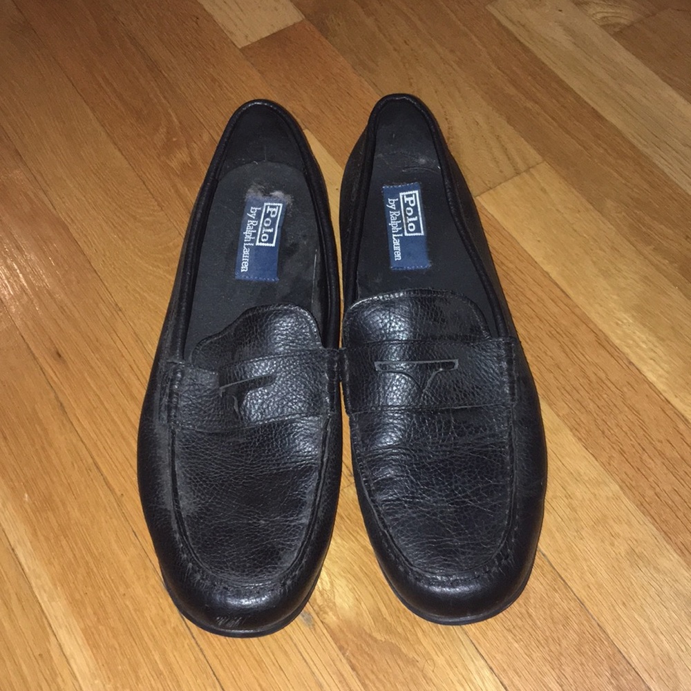 Polo by Ralph Lauren Blk Leather Size 11 Loafers